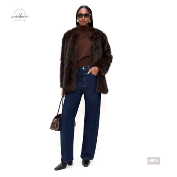 Mid-Weight Faux Fur Jacket with Stretch, Long Sleeve Casual Style - Picture 3 of 6